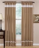 Spa Collection Curtains Taupe and White Stripe Set of 2 Window Panels Coverings Treatments
