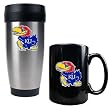 Kansas Jayhawks NCAA Stainless Travel Tumbler And Ceramic Mug Set by Great American Products