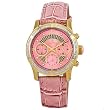 JBW-Just Bling Womens JB-6237-I "Venus" Gold Pink Designer Leather Diamond Watch