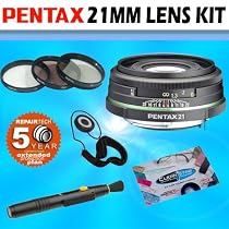 Pentax (21590) 21MM F/3.2 Al Limited Lens Accessory Outfit w/ 5 Year Extended Warranty - Pentax APEN21F32ALK1