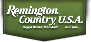 Remington Country USA Logo:  Rugged, Durable, Dependable Outdoor Sporting Equipment Since 1816