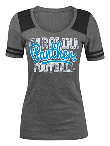 NFL Carolina Panthers Women's Tri-Blend Jersey Scoop Neck Tee, X-Large, Grey