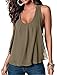 Amstt Women Crewneck Sleeveless Chiffon Casual Loose Tank Top Shirt