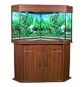 BRAND NEW Large 187 Litre (41 Gallon) Corner Aquarium Fish Tank With Free Cabinet And Lights In Dark Oak Colour