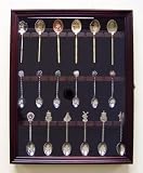 Cherry Wood 36 Spoon Collector Case Cabinet