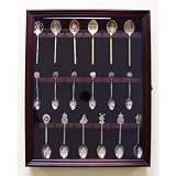 Cherry Wood 36 Spoon Collector Case Cabinet