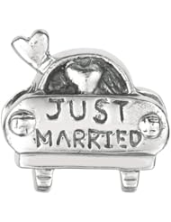 925 Sterling Silver Just Married Car Bead, For Chamilia, Pandora, Biagi, Personality, Reflections And More Charm Bracelets