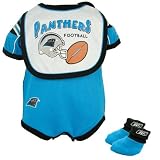 Reebok Carolina Panthers Newborn 3-Piece Creeper Set