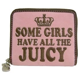 Juicy Couture Pink Velour Zip Wallet