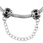 Pandora Style Bead Chain Linked Antique Finished Pewter Lock European Charm Bead Fits Pandora Bracelet
