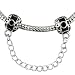 Pugster Pandora Style Bead Chain Linked Antique Finished Pewter Lock European Charm Bead Fits Pandora Bracelet