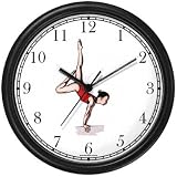 Balance Beam No.1 Womens Gymnastics Theme Wall Clock by WatchBuddy Timepieces (Black Frame)