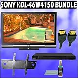 Sony Bravia W-Series KDL-46W4150 46in. 1080P LCD HDTV + Sony DVD Player w/ Wall Mount Accessory Kit