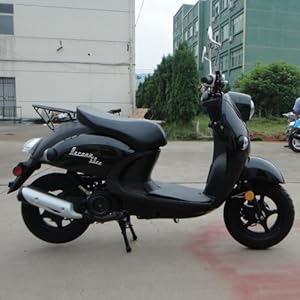 Verona TPGS-827 BLACK 49cc Gas 4 Stroke Moped Scooter w/ Rear Luggage Rack