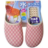 ファイン 水の溜まらないサンダル チェック柄 ピンク