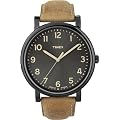 Timex - T2N677D7 - Timex Heritage Easy Reader - Montre Mixte - Quartz Analogique - Cadran Noir - Bracelet Cuir Marron