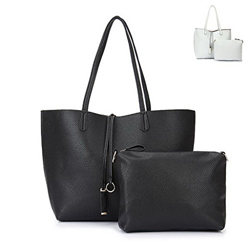 Garden Promo Women Shoulder Bag 2 Piece Tote Bag Pu Leather Handbag Purse Bags Set