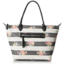 Dolce Girl Floral Perforated Travel Tote, Black/White, One Size
