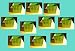 Storage Boxes (10) Colapsible Green Stripe with Green Rim Box 7.5 in x 7.5 in x 7 in