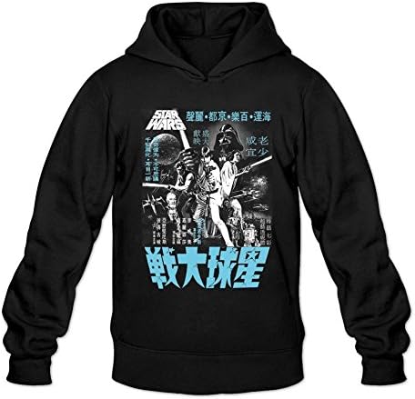Hongzhan Custom Adult Men Pullover Sweatshirts-Star Wars Kanji Poster Black L