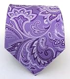 100% Silk Woven Lavender Paisley Tie