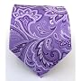 100% Silk Woven Lavender Paisley Tie