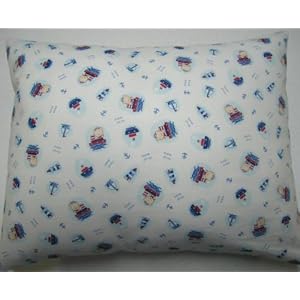 Crib / Toddler Baby Pillow Case - Percale Pillow Sham - Sailing Bears - Made In USA