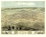 Historic Maps - De Witt Bird's Eye View Map 1868 Iowa - Clinton County - Birds eye view of the city of De Witt, Clinton Co., Iowa 1868. 36x54