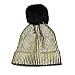 Women Girls Metallic Winter Hat Soft Warm Knitted Beanie Pom Pom Skull Cap
