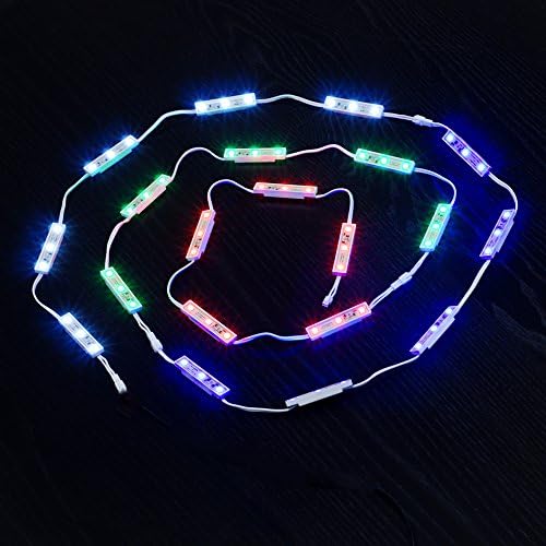 GALAXY LED IP67 Waterproof Dustproof High-Quality String Light Package w/Power Supplies and Dimmer/3-Chip Modules/End Connectors (Assorted Starter Kit: 5 Whites, 5 Reds, 5 Greens, 5 Blues, Total 20 modules/9 ft)
