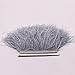 FQTANJU 2 Yards Soft & Natural Ostrich Feathers Fringe Trims Ribbon Used for Dress, Sewing, Craft clothing, lighting decoration, Clothing DIY, etc. (Silver gray)