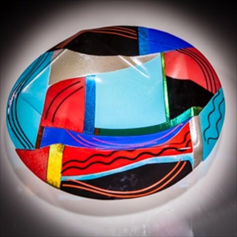 Varda Avnisan B203 Barcelona Blue Art Glass Bowl