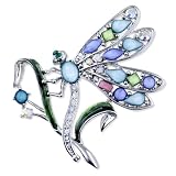 Silver Resting Dragonfly Brooch