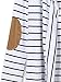 Persun Women White Stripes Long Sleeve PU Elbow Water Fall Cardigan Jacket