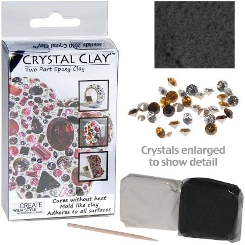 2 Part Epoxy Crystal Clay Incl 36 Swarovski 1028 Elements BLACK 45112