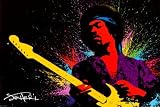 Jimi Hendrix Poster Paint Splash Poster Print, 36x24 Poster Print, 36x24 Music Poster Print, 36x24
