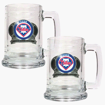 Buy Philadelphia Phillies 2008 National League Champions 2 Piece 15 oz. Glass Tankard Set by Great American Products
