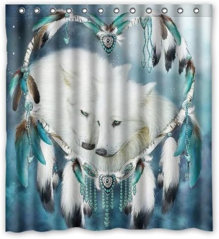 Friend Boat Window Curtain - Best Cool Wolf Dream Catcher with Top Thermal Insulated Reflect Sunlights 1 Panel 52"x63"
