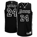 NBA Men's Los Angeles Lakers Kobe Bryant Black-Black-White Swingman Jersey (Black/White, Medium)
