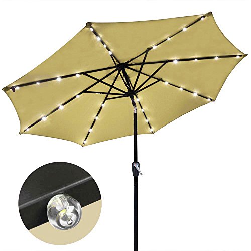 Outdoor Umbrella with Solar Lights Funk This House