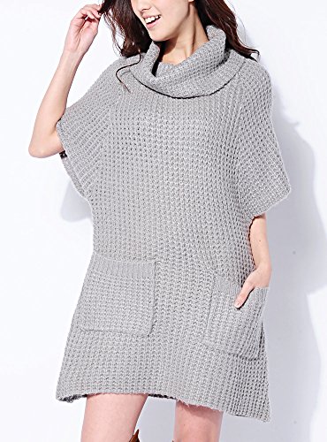 (ディーループ)D-LOOP スプリング チュニック レディース ワンピース ニット タートルネック 半袖 春 夏 107100