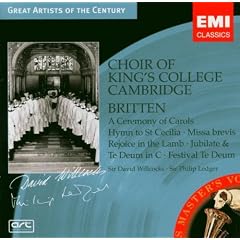 Britten: A Ceremony of Carols, Rejoice in the Lamb, Hymn to St Cecilia, Missa brevis, etc.