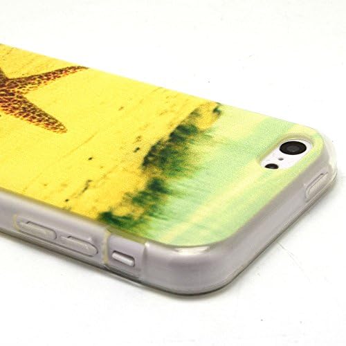 KaiXuan LingYun? Flexible TPU Rubber High Impact Creative fashion for Girls Soft Case Slim Fit Cover Cute Starfish Patterned Back Cover Skin for iphone 5C Case iphone 5c cover