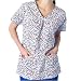 Printed V-Neck Gathered Top