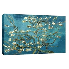 VAN GOGH BLOSSOMING ALMOND TREE FLORAL CANVAS ART PAINTING 34 x 20 inches mounted and ready to hang by Wall Art Interiors