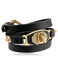 Sam Edelman Triple Wrap Leather Horsehead Bracelet, 23"