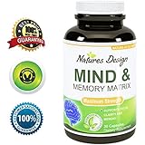 Amazing Nootropics Booster - Focus Brain Memory Support - Supplement for Adults, Women & Men - Cognitive Enhancement + Focus - USA Made By Natures Design