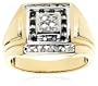 Men's 14k Yellow Gold Black and White Diamond Ring (1/2 cttw, H-I Color, I2 Clarity)