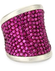 Deanna Hamro Atelier Hand -Woven "Lulu" Ruby-Color Pave Ring, Size 7