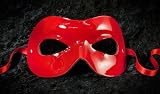 Carneval - Original handmade Venetian mask - Colombina Fran Leather red Erotic Line